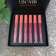 Set 6 rujuri lichide Linovit, Mate, Rezistente la transfer, Waterproof, 6 X 2.5 ml, Rose / Nude