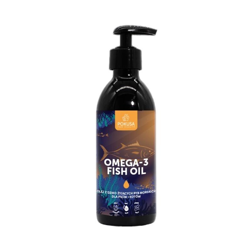 Ulei de peste marin salbatic TEMPTATION, POKUSA, Pentru caini si pisici, Cu Omega-3, 250 ml