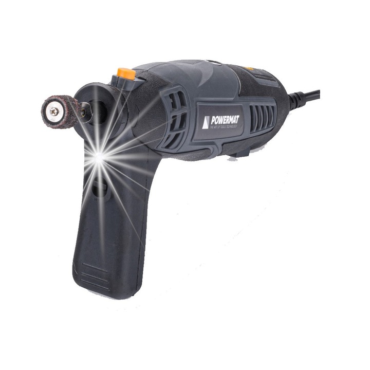 Set mini polizor drept, 250 W, 100 accesorii incluse, Powermat