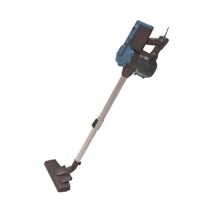 Aspirator vertical NEO VCS-600, 600W, 2 in 1 fara sac, 0.8 litri, Negru/Albastru