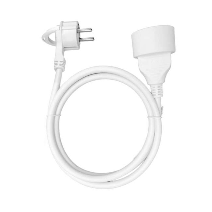 Удължител с гнездо, Orno, PVC, 2 пина, 230 VAC/16 A, 5 m, Бял