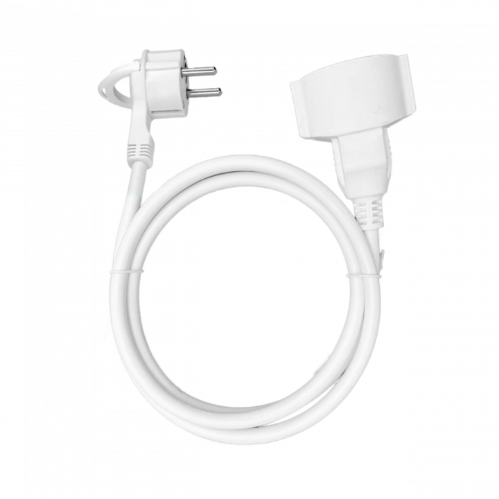 Удължител с шуко гнездо, Orno, PVC, 2 пина, 230 VAC/16 A, 5 m, бял