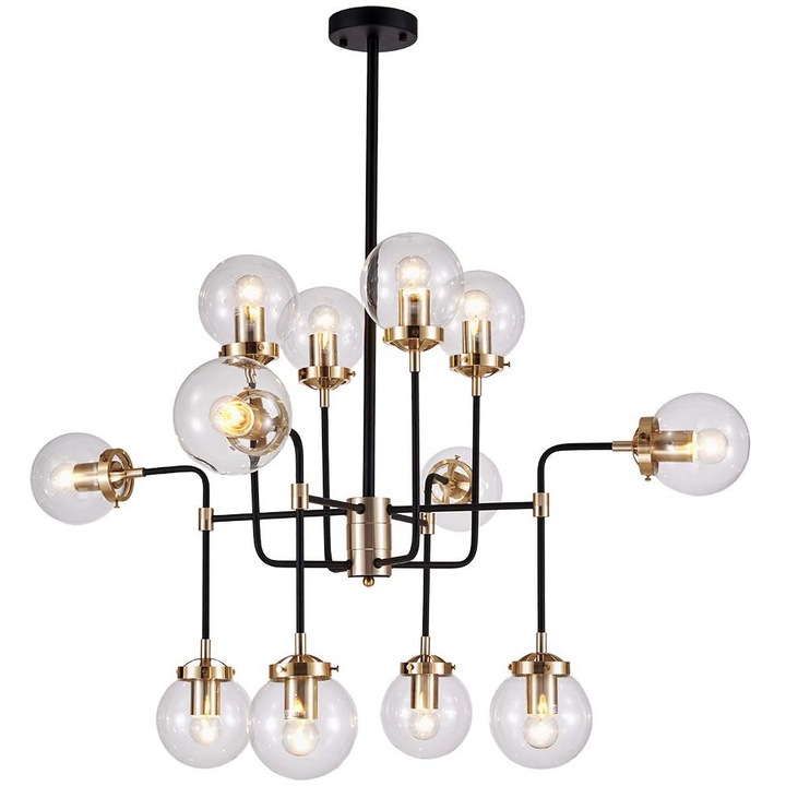 Candelabru, Cosmolight, 12x40W, E27, Metal, Negru