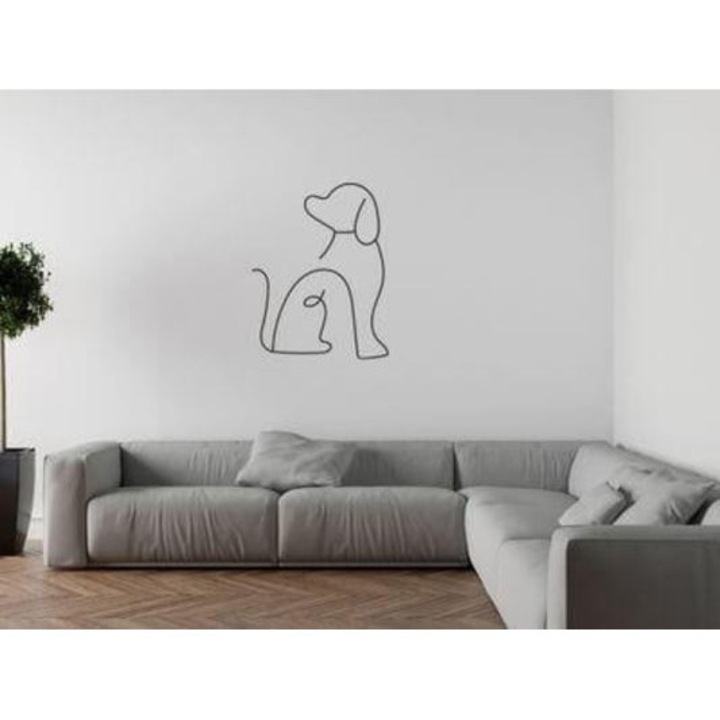 Line-Art faldekoráció - Kutya, 30x50cm