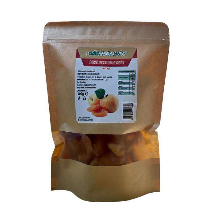 Caise uscate mari 500g – dulci si carnoase, gust intens – Ambalaj SmartZip resigilabil