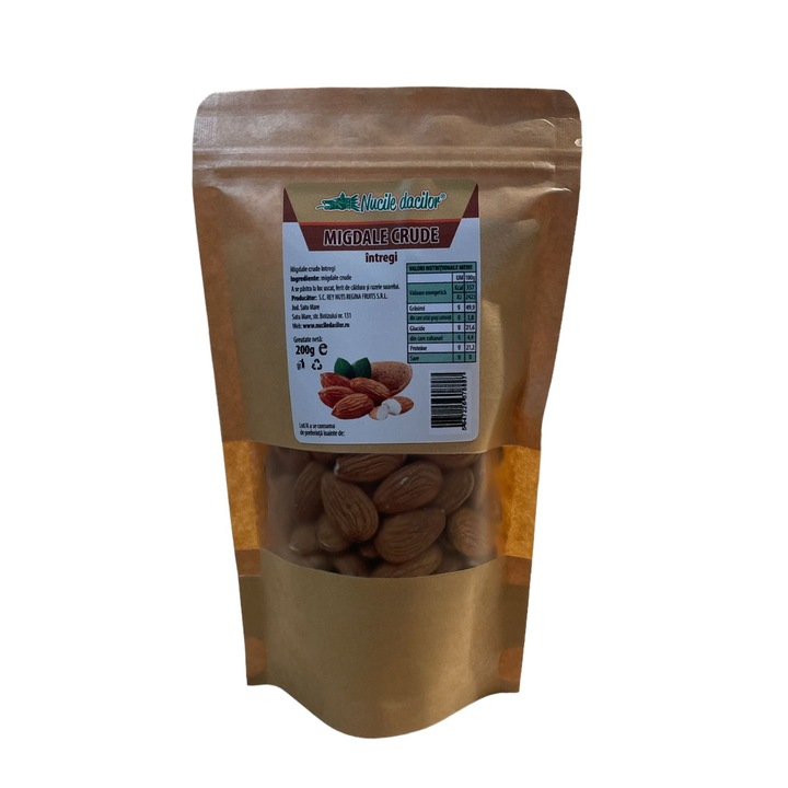 Migdale Crude Npx calitatea I, 200 gr ambalaj SmartZip resigilabil