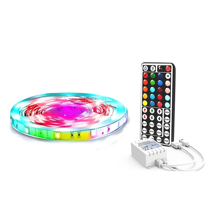 Banda LED, YIJBAO, 10m, Telecomanda, RGB