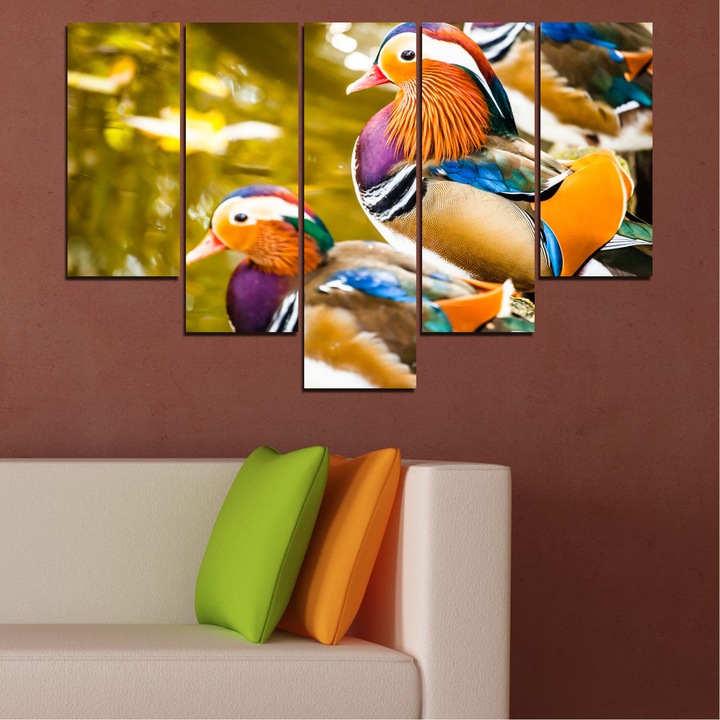 Декоративни панели Vivid Home от 5 части, Фън шуй, PVC, 110x65 см, 6-та Форма №0192