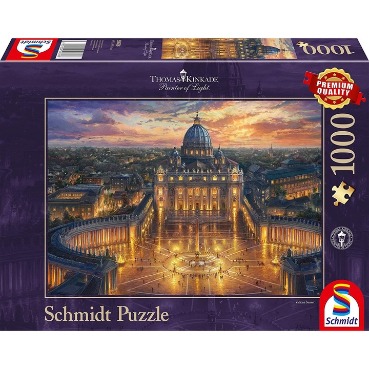 Puzzle Schmidt de 1000 piese - Thomas Kinkade Vatican Sunset