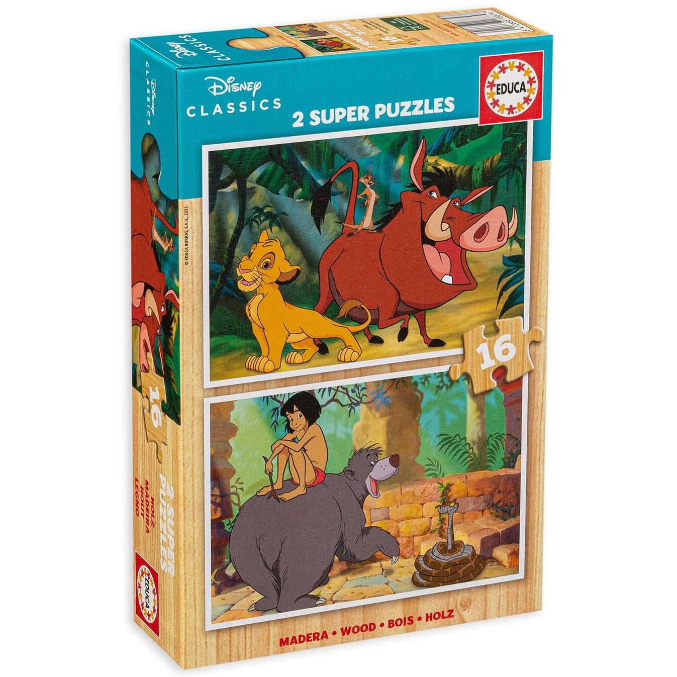 Puzzle Educa de 2 x 16 piese - Personaje Disney - eMAG.ro