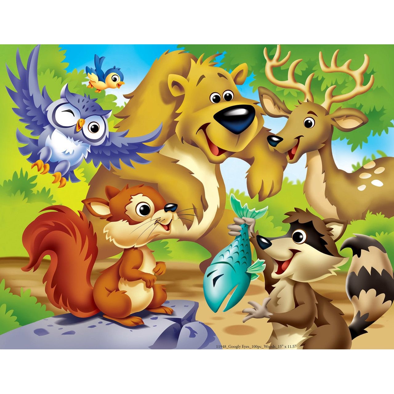Puzzle din lemn Master Pieces din 48 de piese - Animale din padure ...