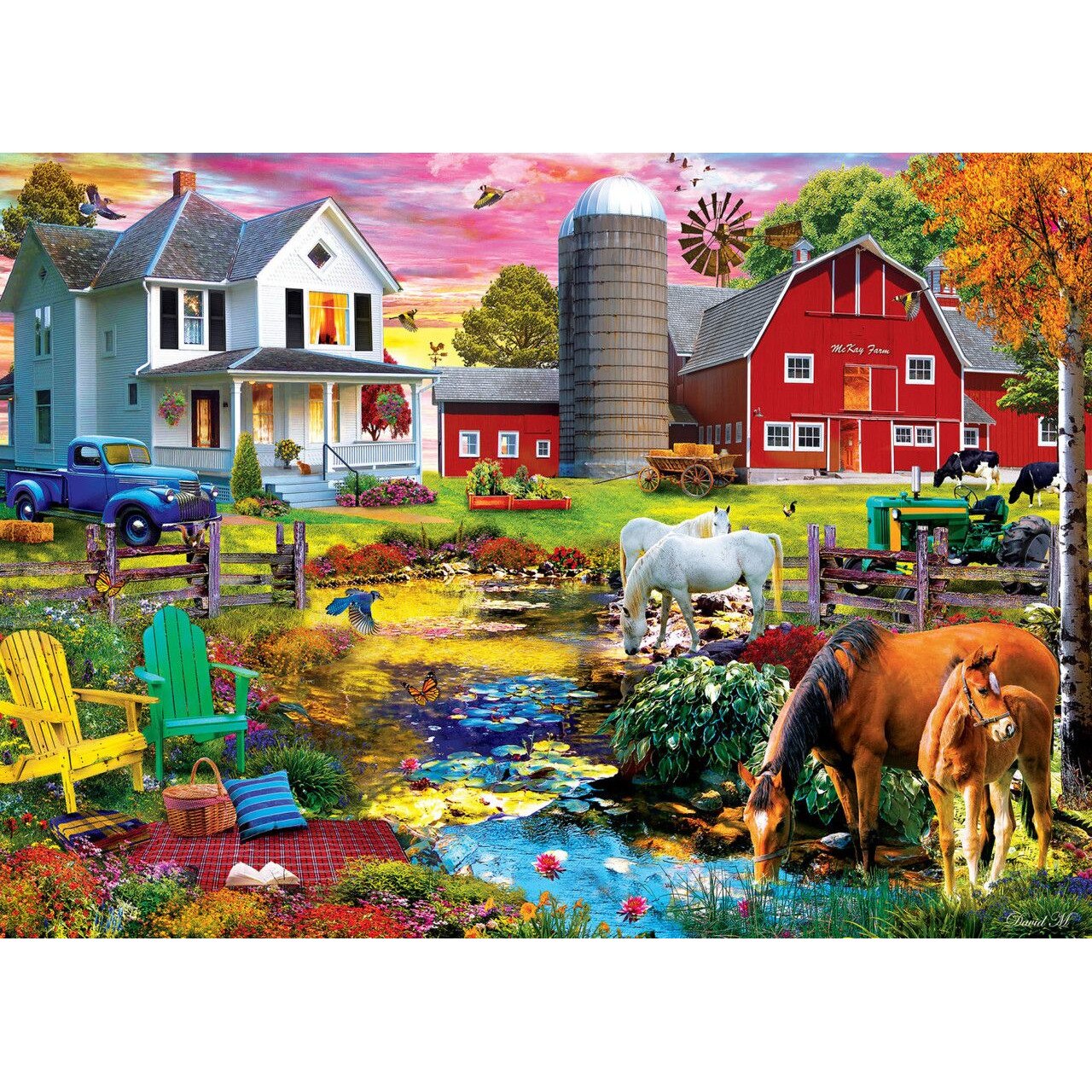 Puzzle de 1000 de piese Master Pieces - Picnic la ferma - eMAG.ro