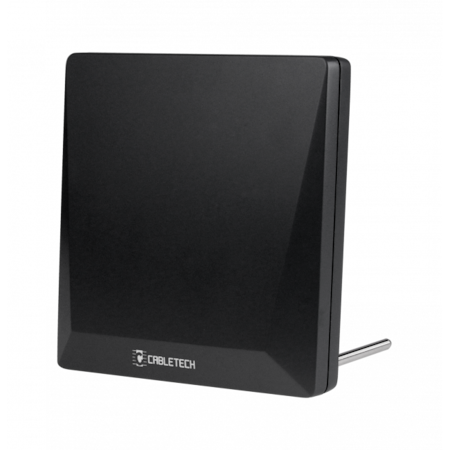Antena de interior, Cabletech, Otel/ABS, Pentru televiziune, Digitala, DVB-T2, Negru
