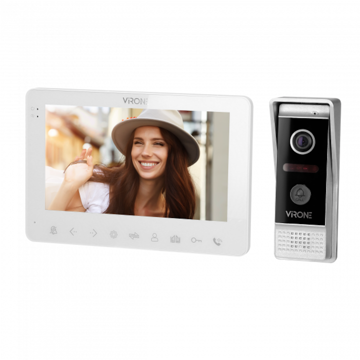 Set camera de supraveghere 5MP, 2 camere externe, monitor 7'', viziune nocturna color, conectivitate WiFi