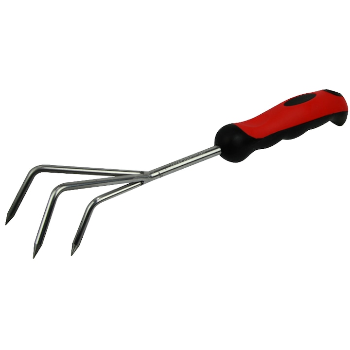 Mini-cultivator Evotools, cu 3 dinti, Inox