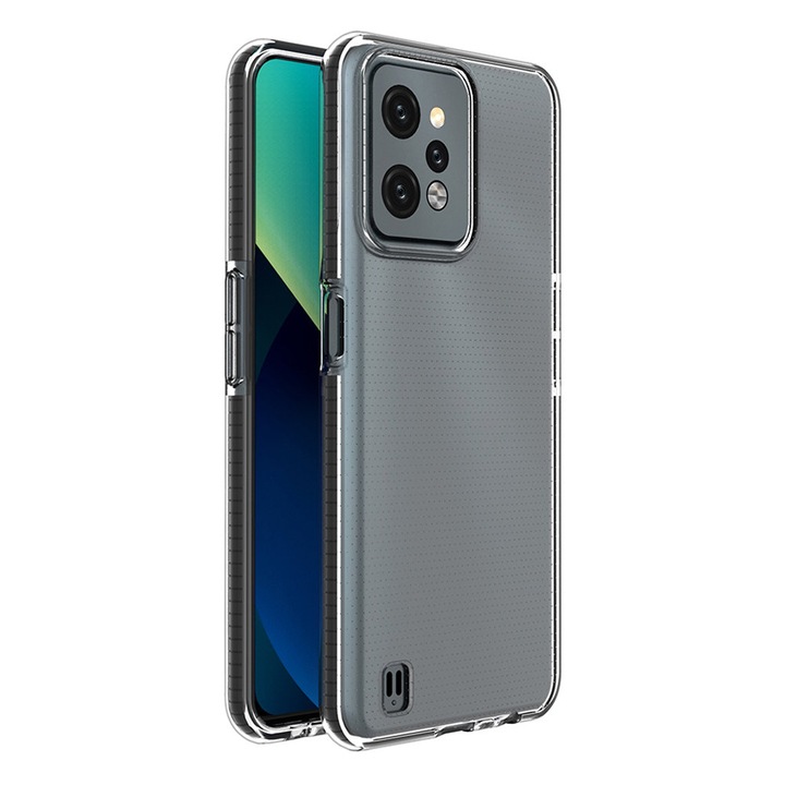 Калъф за Realme C31, Прозрачен с черни кантове