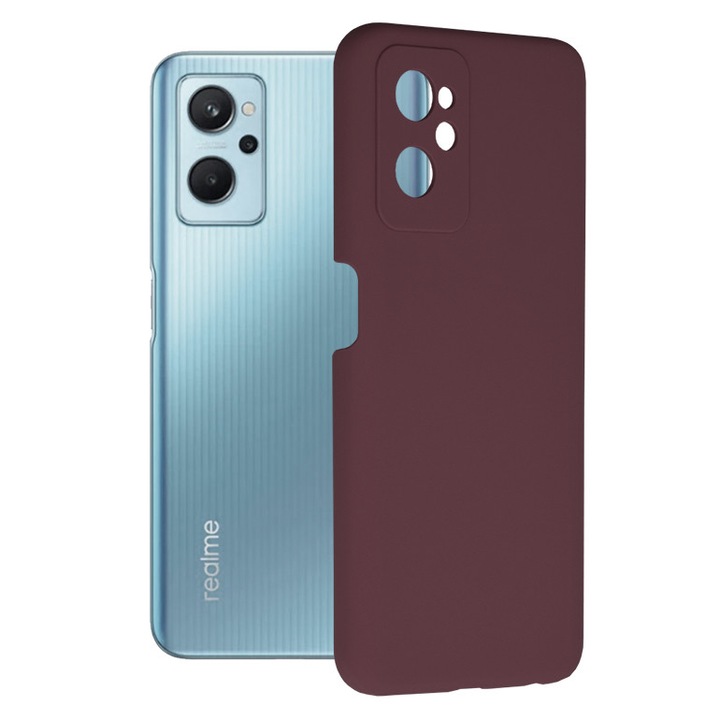 Защитен калъф с двойна структура AZIAO за Realme 9i / Oppo A76 / A96, фина вътрешност от микрофибър против надраскване и силиконов екстериор против залепване, абсорбиращ удар, матово вино