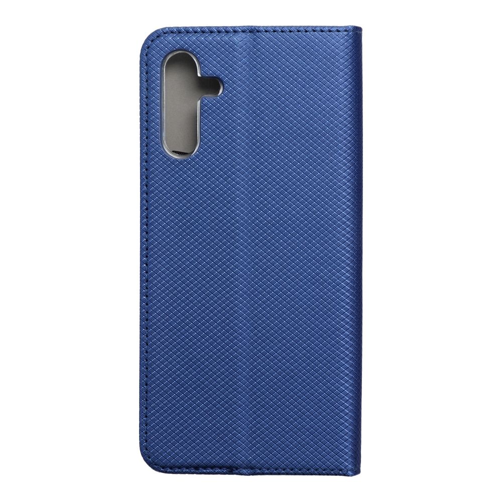 Husa tip carte, compatibila cu Samsung Galaxy A13 5G / A04s, model Smart Book Case, material textil, albastru