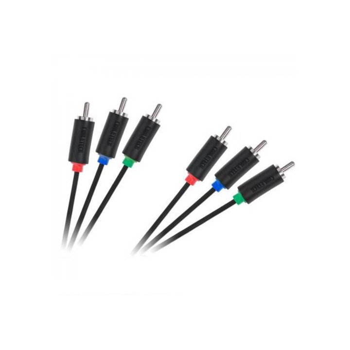 Щепсел кабел, Cabletech, 3RCA-3RCA, 1,8 м, черен