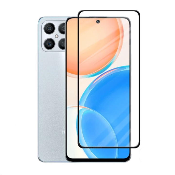 Üvegvédő Honor X8-hoz, fekete
