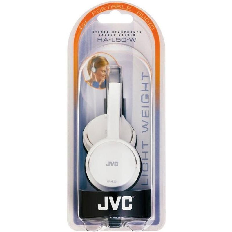 Casti JVC, HA-L50, 1.5 m, 46 g, Design elegant, Cu fir, Alb