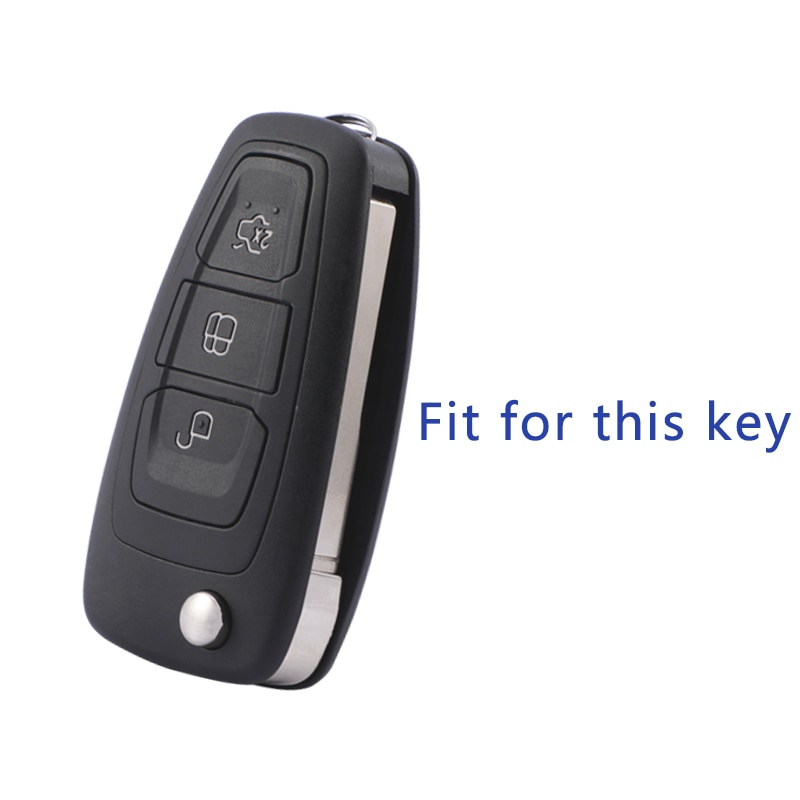 Sleutelhoes voor Ford Fiesta Focus Mondeo Transit Ka Cmax Connect Galaxy - 3 knoppen - Vouwsleutel afstandsbediening met lemmet Phonillico