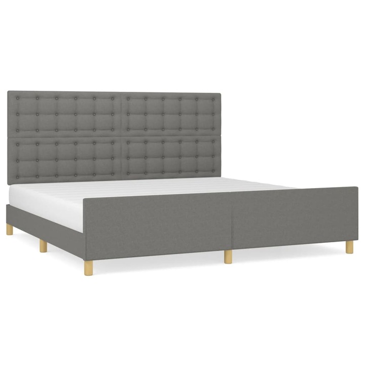 vidaXL sötétszürke szövet ágykeret matrac nélkül 200 x 200 cm 36.4 kg 3125406