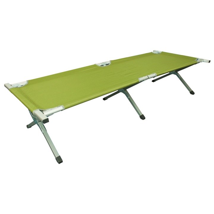Sezlong, Highlander, Aluminiu, 192 x 65 x 44 cm, Verde