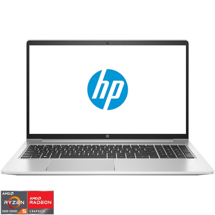 HP ProBook 455 G9 laptop, AMD Ryzen™ 5 5625U processzorral 4,3 GHz-ig, 15,6" Full HD, 8 GB, 512 GB SSD, AMD Radeon™ grafikus kártya, FreeDOS, ezüst