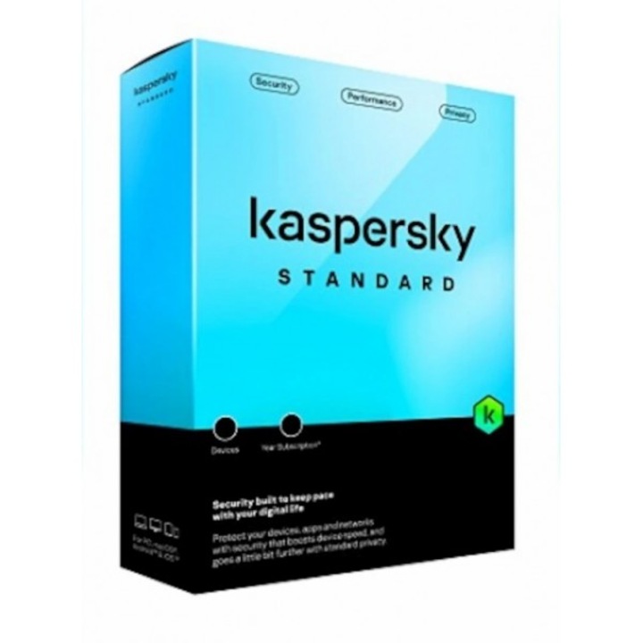 Víruskereső szoftver Kaspersky Standard, 3D, 1 év