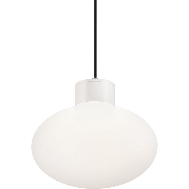 Lustra suspendata Clio MSP1, Ideal Lux, Otel, 60 W, Alb/Gri deschis