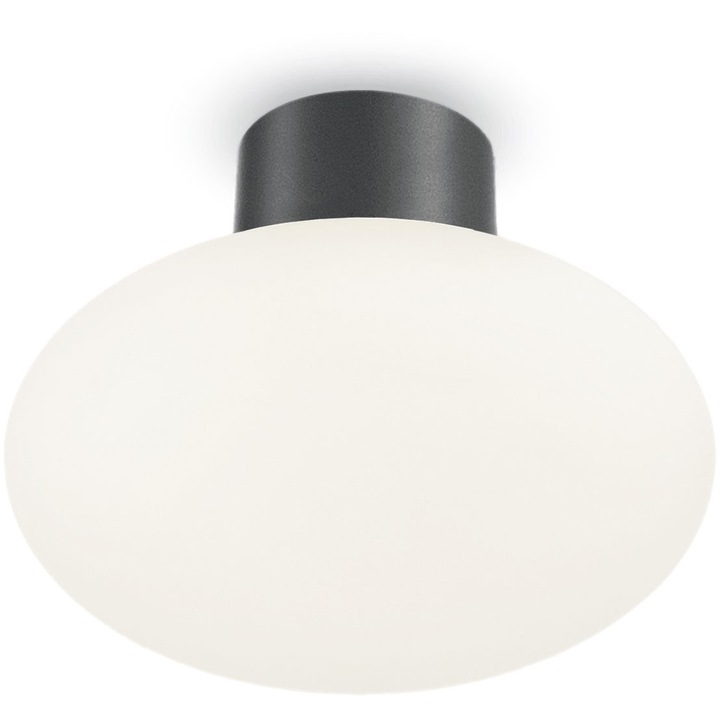 Plafoniera exterior Clio MPL1, Ideal Lux, Aluminiu, 60 W, Negru/Alb