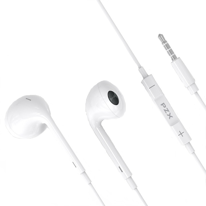 Casti cu microfon PZX, 1565, 3.5 mm, Alb