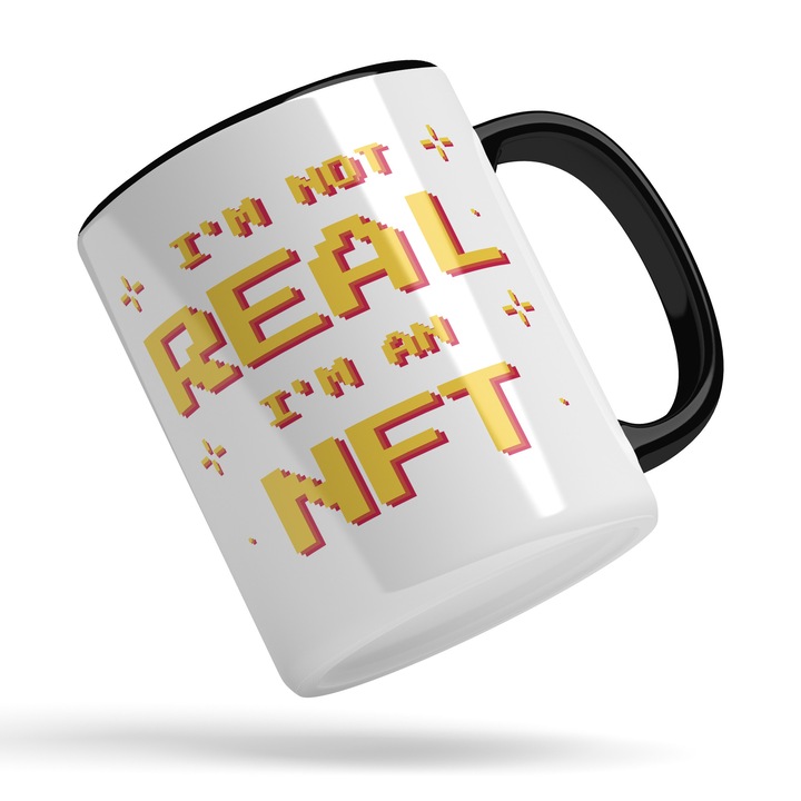 Cana Im Not Real Im An NFT, Ceramica, 330 ml, Auriu
