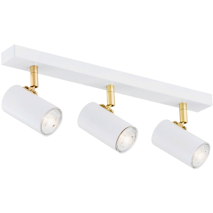 Plafoniera Argon, Lagos, 3 brate, GU10, Otel, Alb/Alama