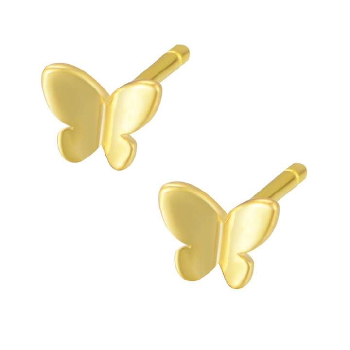 Cercei fluturi, placati cu aur, argint 925‰