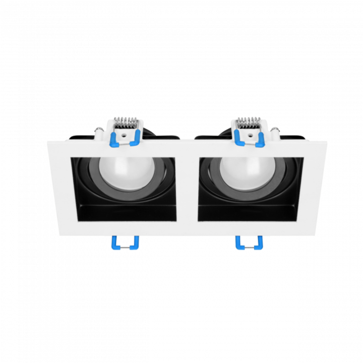 Spot reglabil Yop 2, Orno, MR16/GU10, 2x50 W, Alb/Negru