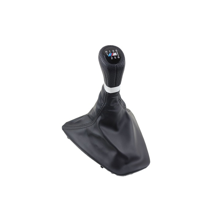 Топка за скоростен лост с маншон Emzone за BMW E90 E91 E92 Е93, 6 скорости, M емблема, Черна кожа