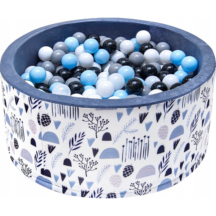 Детски басейн с топки Welox, 90x40см, 400 топки, Горски модел, Многоцветен