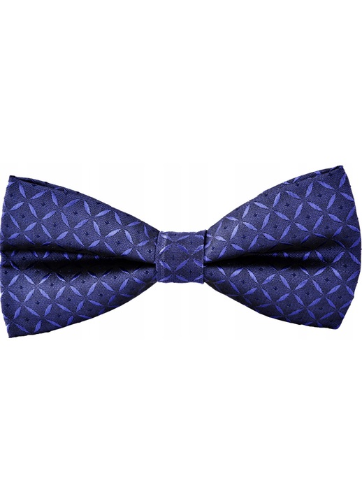 Papion barbati elegant gata legat, model clasic bleumarin cu imprimeu discret, din poliester de inalta calitate, ajustabil, ideal pentru nunta, evenimente speciale, livrat in cutie cadou, 12x6 cm