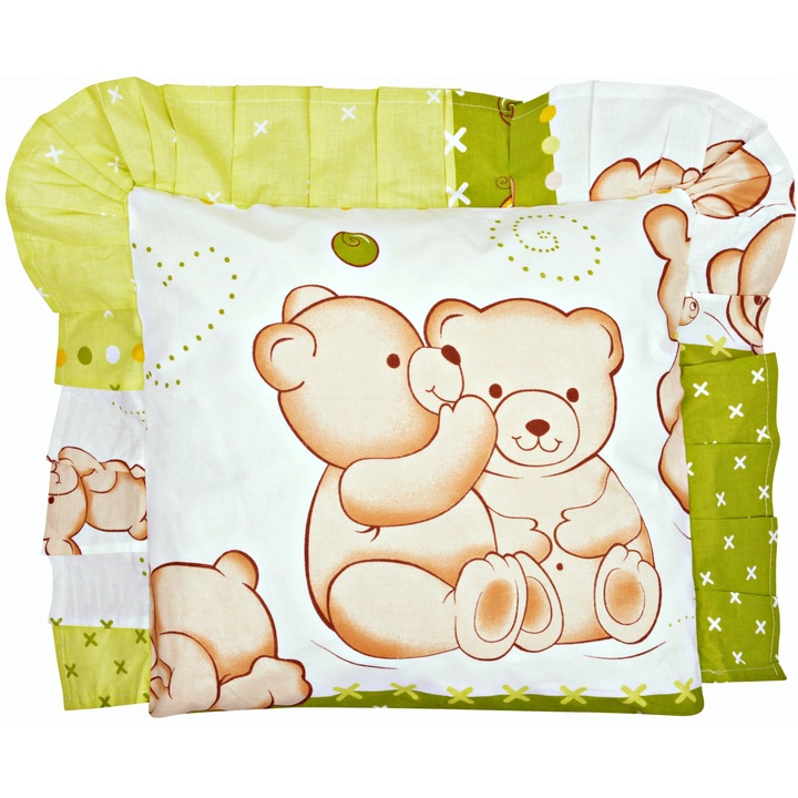 Set perna/fata de perna pentru copii Urs, Tuppi, Bumbac, Verde/Maro