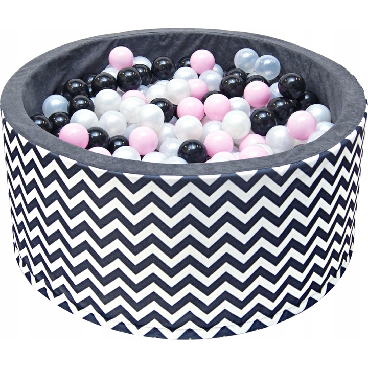 Детски басейн с топки Welox, 90x40 см, 200 топки, зиг-заг, многоцветен
