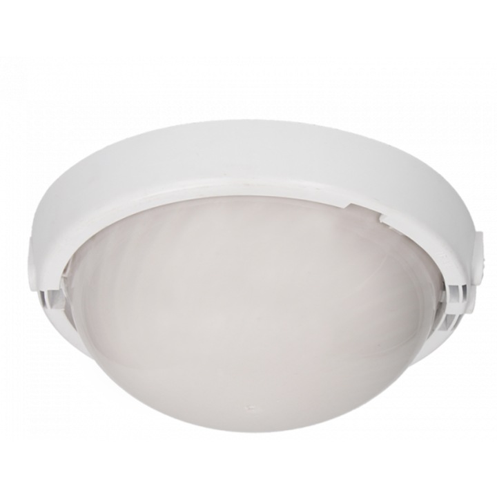 Плафон 8080T/MAT-TRIO/MS/PL, Orno, Поликарбонат, E27, 75 W, IP44, IK10, Прозрачен/Бял