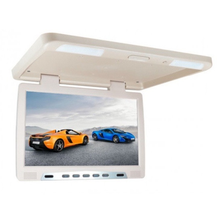 Mennyezetre felfüggesztett LCD monitor, Nvox, LED FM IR VGA, 19 hüvelyk, Fehér