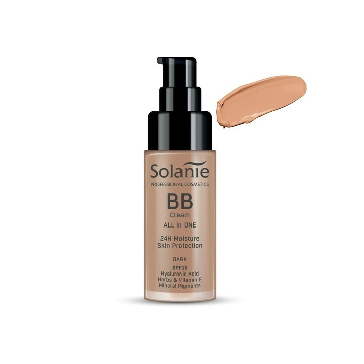 BB Cream cu acid hialuronic si protectie solara Solanie SPF15 - Dark 30ml