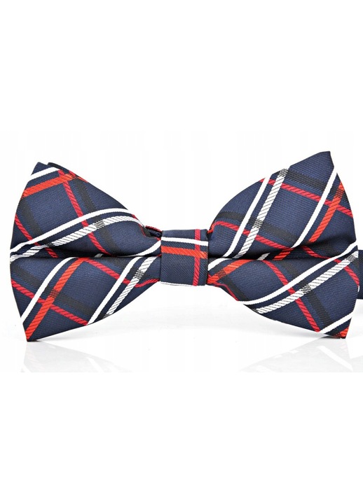 Папийонка за мъже, Vernon, микрофибър, 6x12 см, тъмносиньо/червено