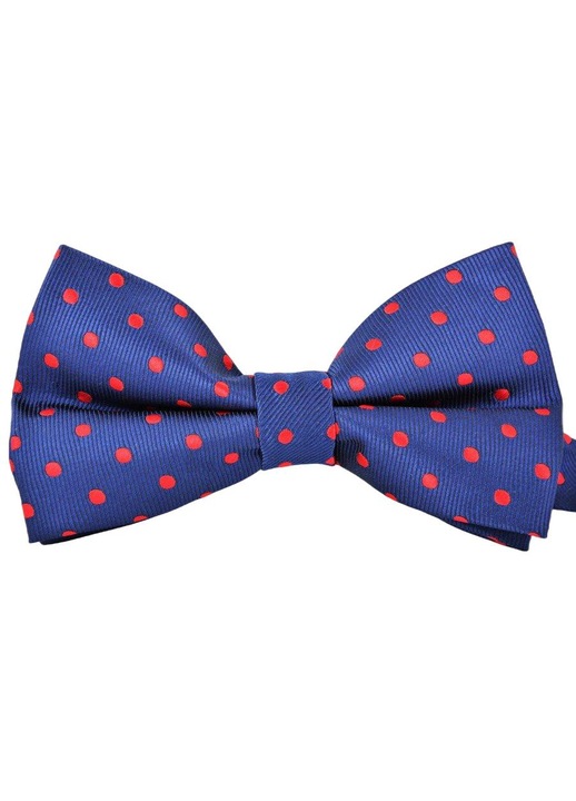 Папийонка за мъже, Vernon, микрофибър, 6x12 см, тъмносиньо/червено