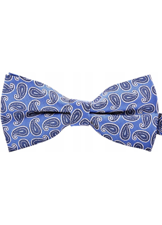 Папийонка за мъже, Vernon, микрофибър, 6x12 см, синьо/бяло