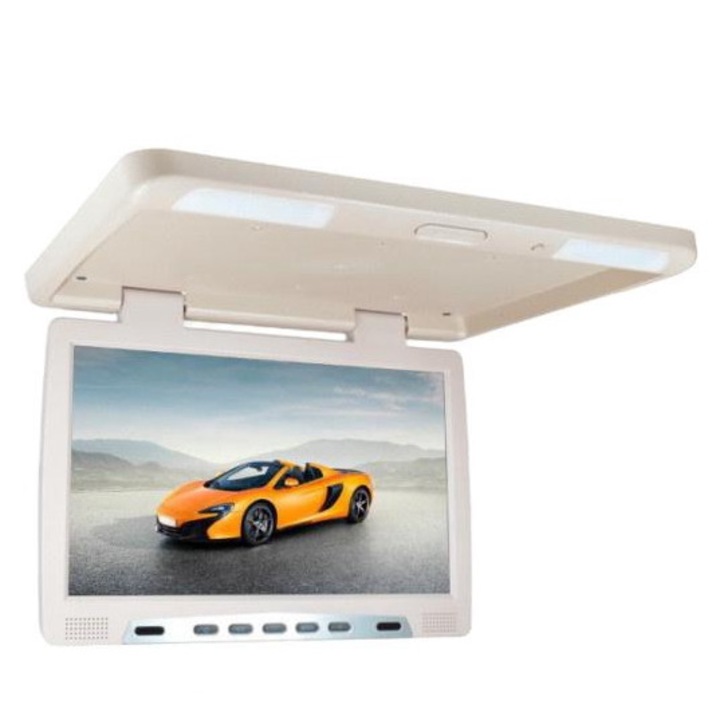 Mennyezeti függesztett LCD monitor, Nvox, 17 hüvelykes, IR FM, USB, SD, fehér