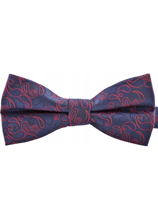 Папийонка за мъже, Vernon, микрофибър, 6x12 см, тъмносиньо/червено